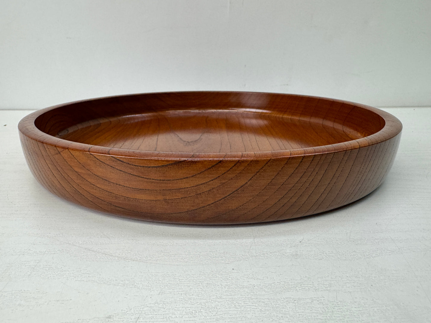 Y10619 TRAY zelkova wood Obon Ozen Japan antique kitchen serving platter salver