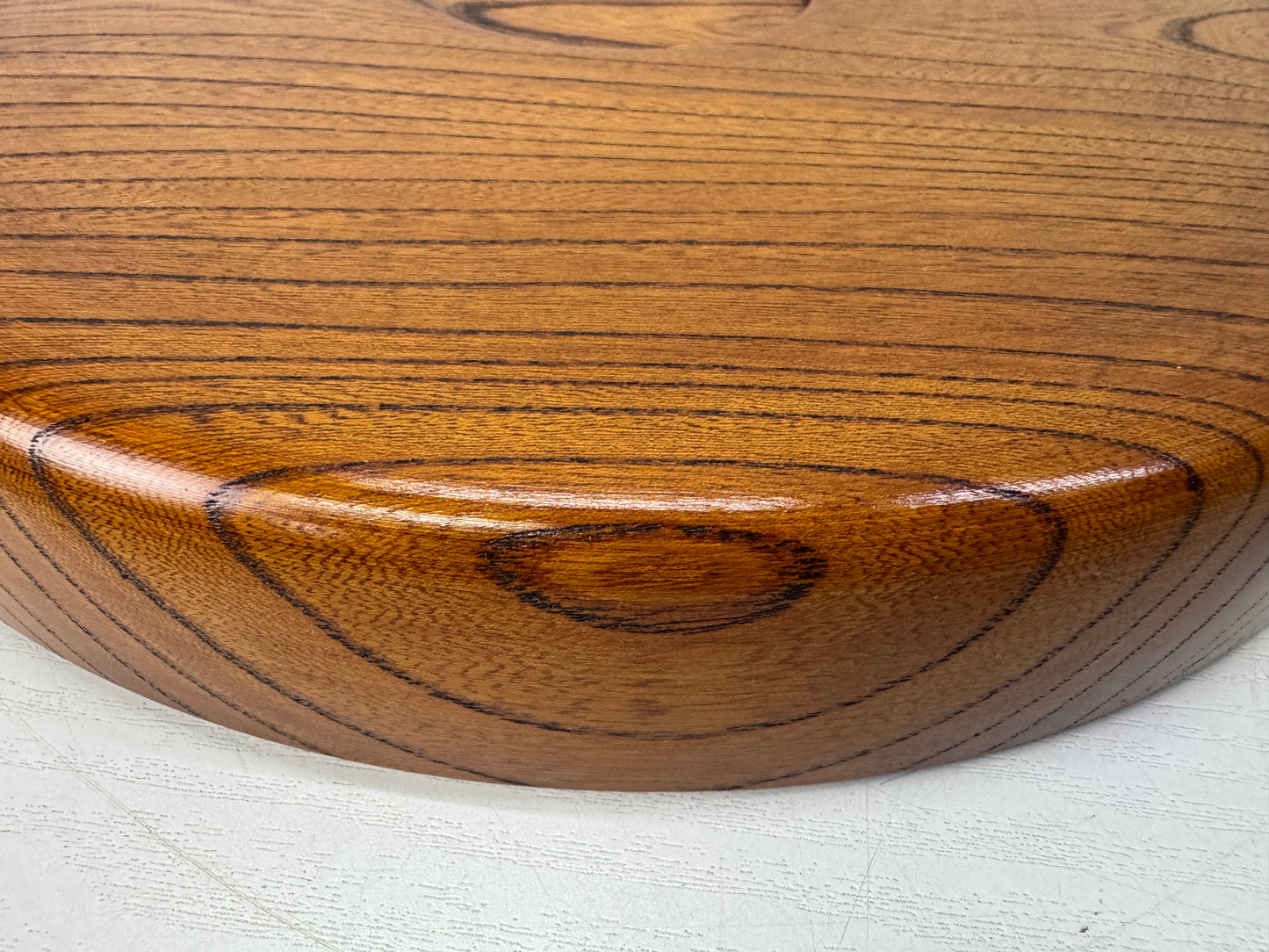 Y10619 TRAY zelkova wood Obon Ozen Japan antique kitchen serving platter salver