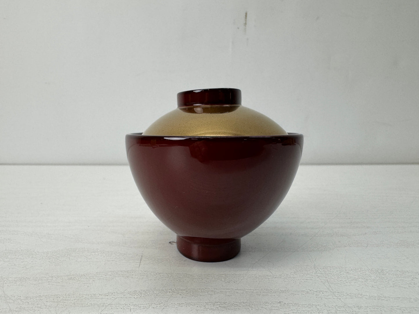Y10620 CHAWAN oval Bowl flowing water design lacquered signed box Japan antique