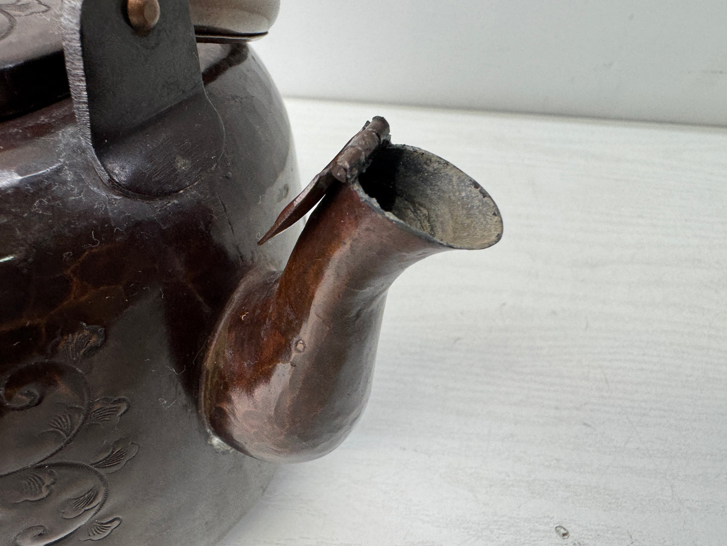 Y10621 KETTLE Copper tea pot teapot Japan antique tea ceremony kitchen cooking