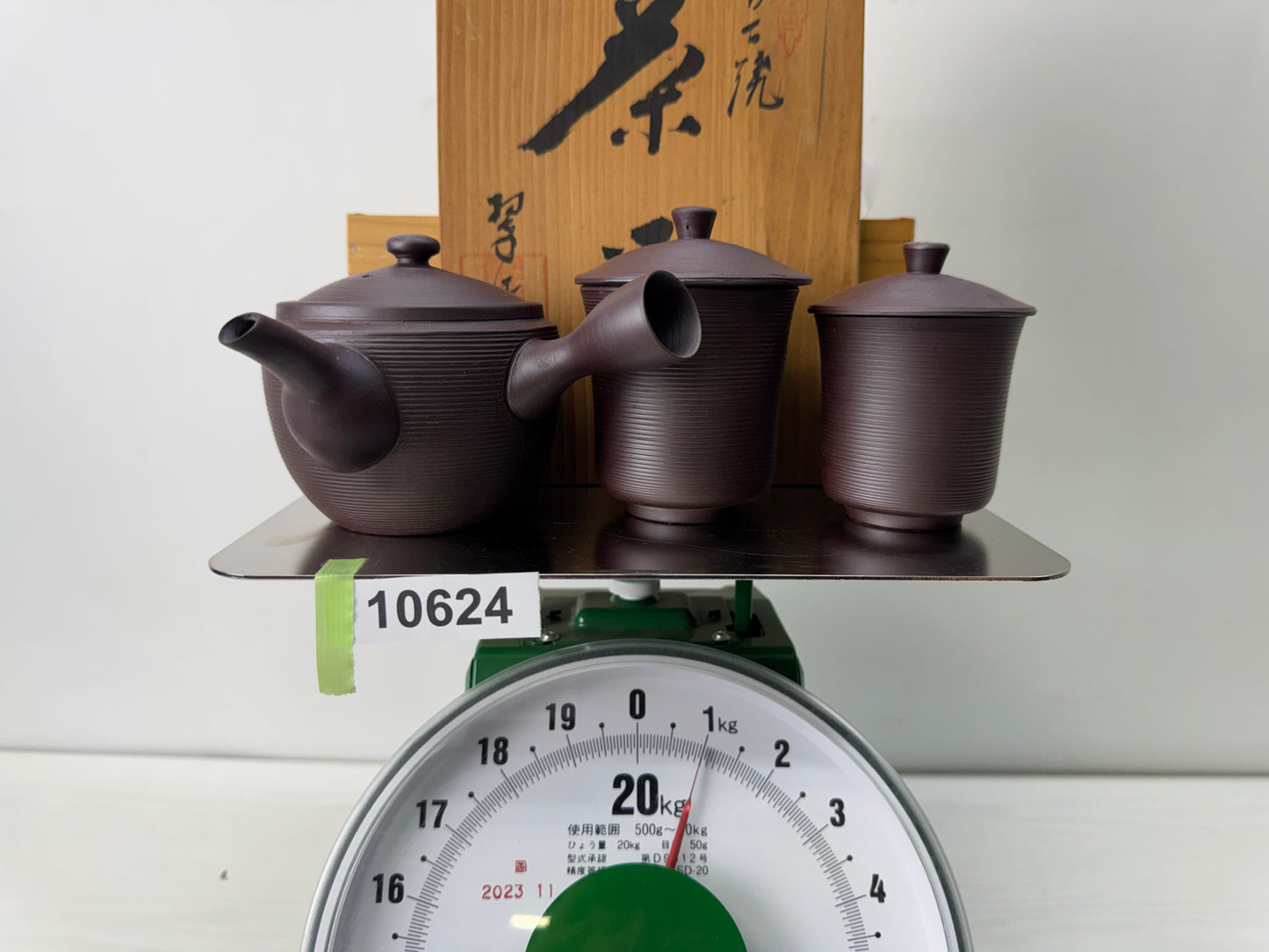 Y10624 KYUSU Banko-ware Teapot pot cup set signed box Japan antique Sentcha tea