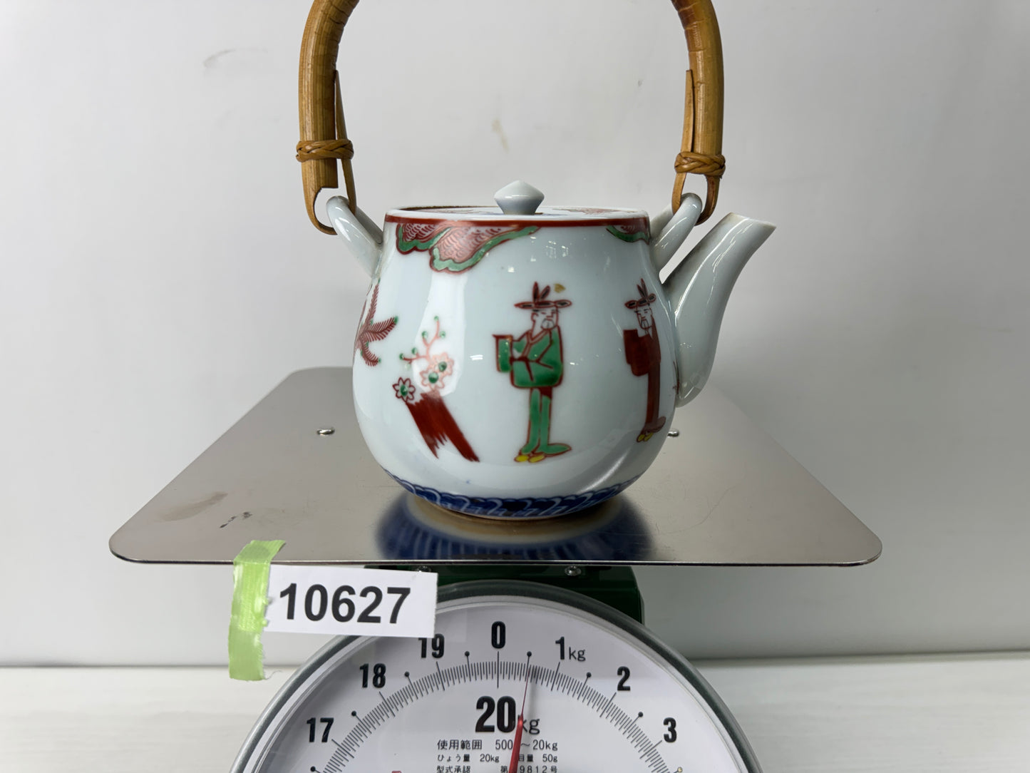 Y10627 KYUSU Shibukusa-ware teapot signed color picture Japan antique Sentcha