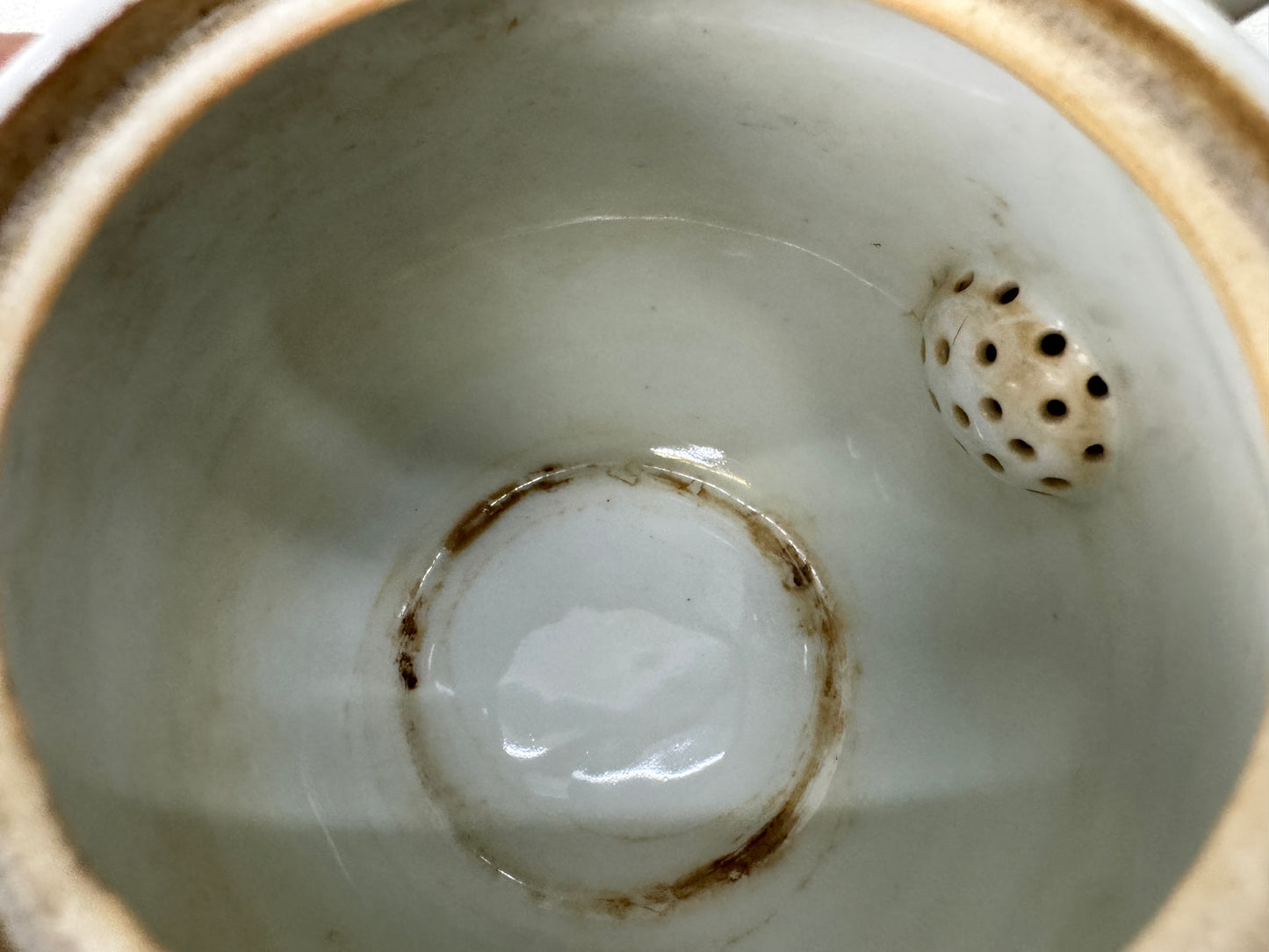 Y10627 KYUSU Shibukusa-ware teapot signed color picture Japan antique Sentcha