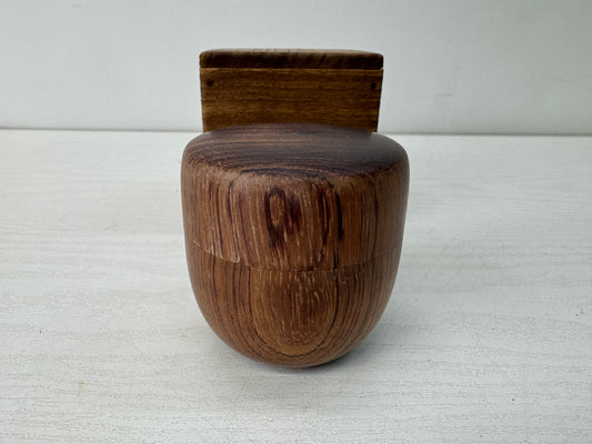 Y10628 TEA CADDY wooden Matcha container signed box Japan antique tea ceremony