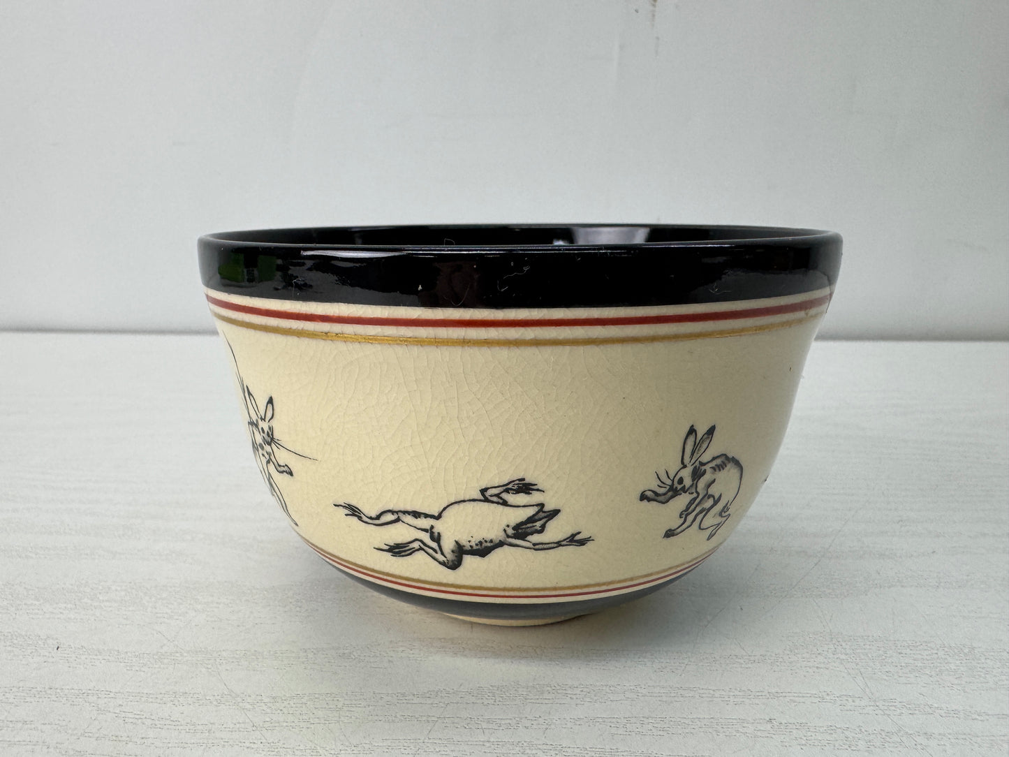 Y10631 CHAWAN Kyo-ware bowl signed Japan antique tea ceremony pottery cup vessel