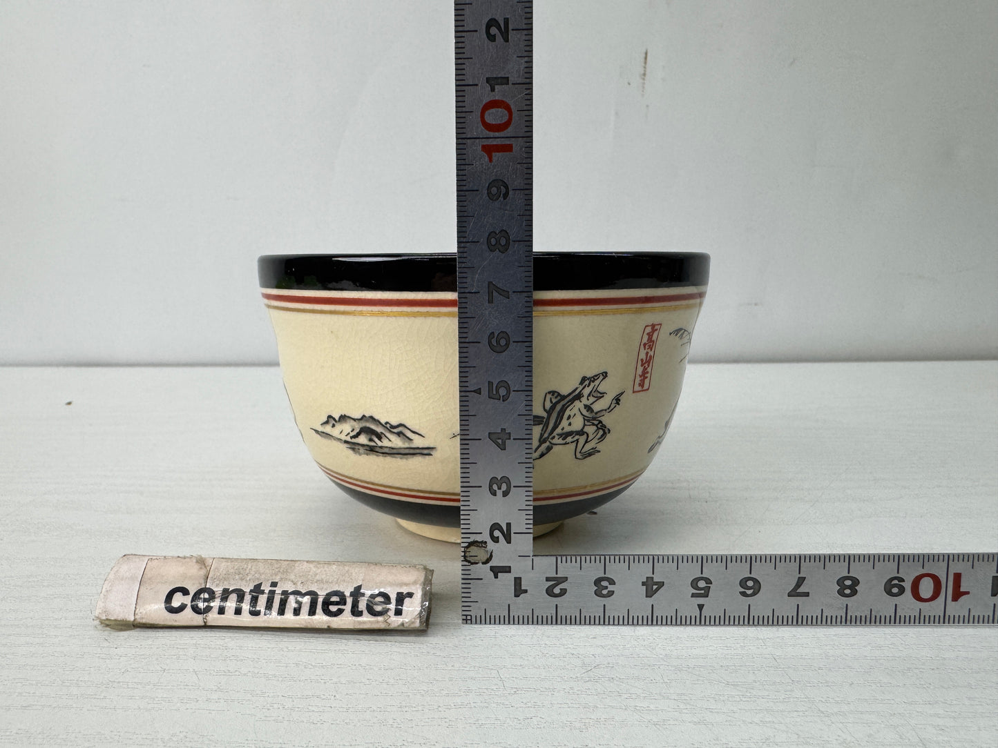 Y10631 CHAWAN Kyo-ware bowl signed Japan antique tea ceremony pottery cup vessel