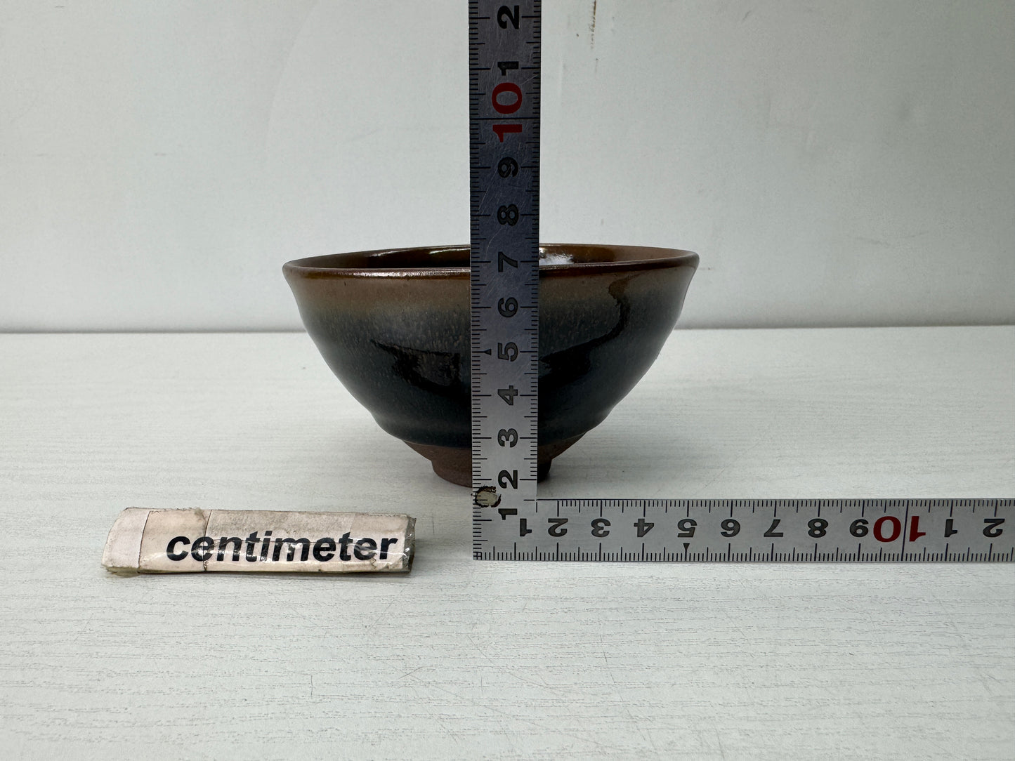 Y10632 CHAWAN Yuteki Tenmoku bowl signed Japan antique tea ceremony pottery cup