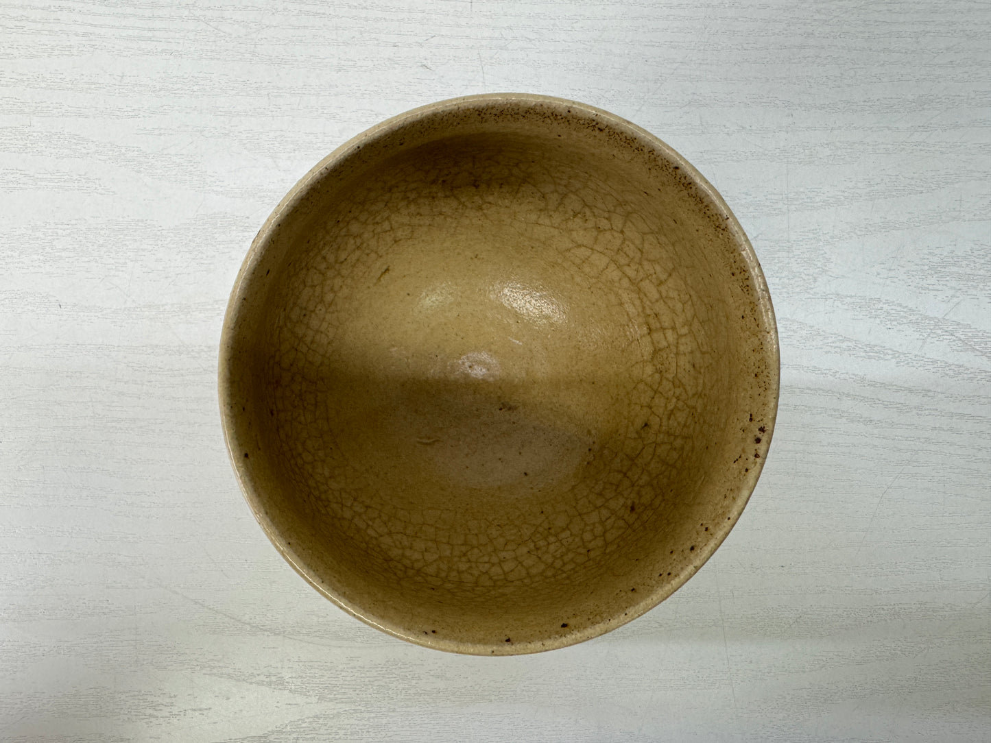 Y10633 CHAWAN Mino-ware bowl signed Chinese poetry Japan antique tea ceremony