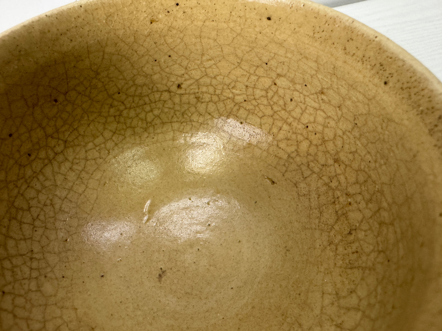 Y10633 CHAWAN Mino-ware bowl signed Chinese poetry Japan antique tea ceremony