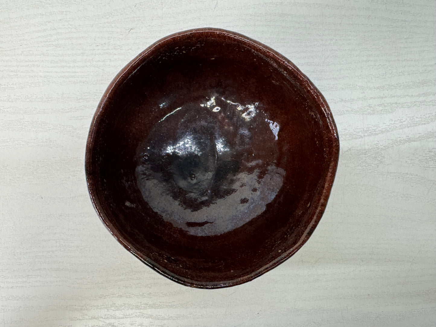 Y10634 CHAWAN Raku-ware black bowl signed Japan antique tea ceremony pottery cup