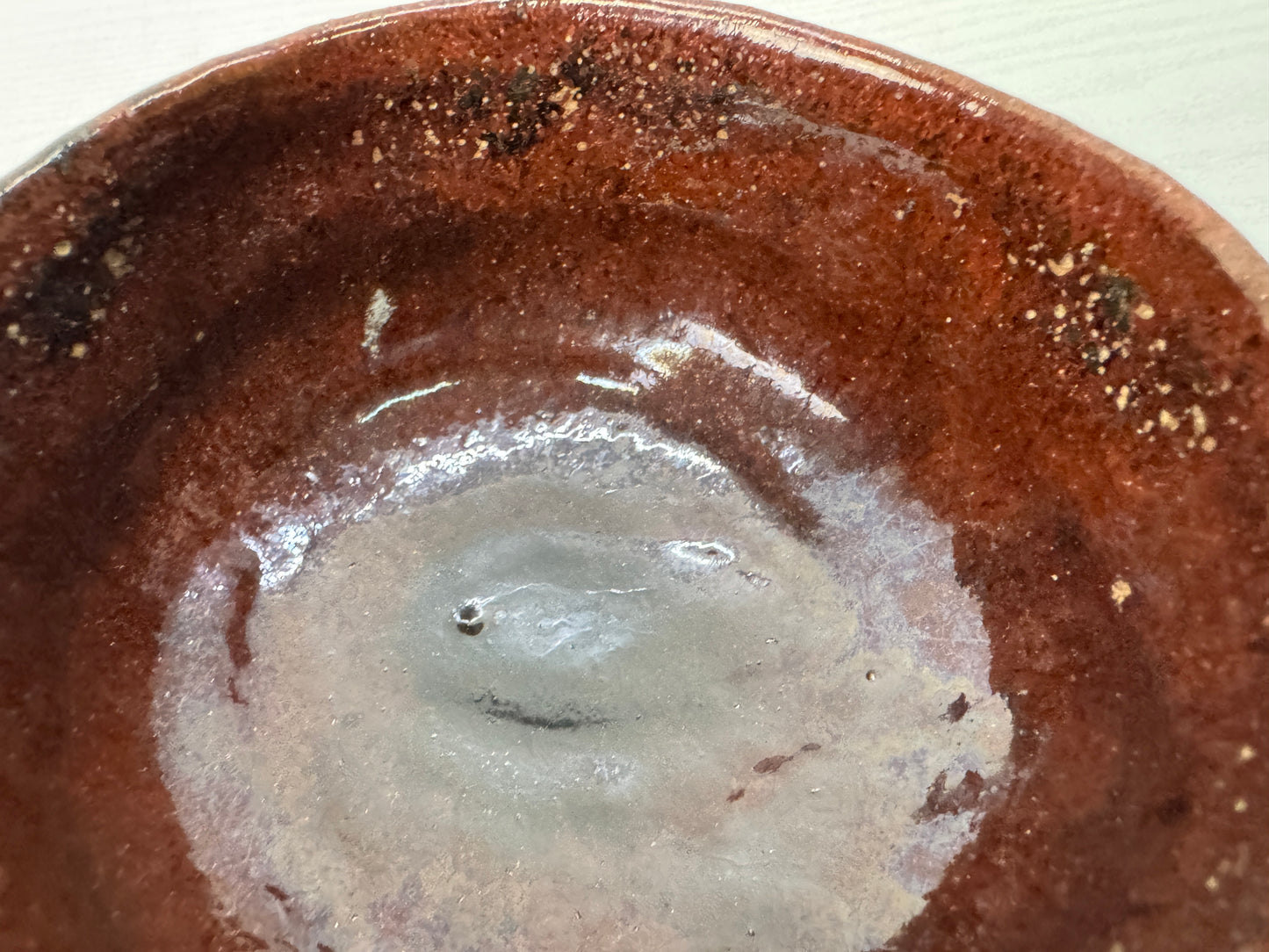 Y10634 CHAWAN Raku-ware black bowl signed Japan antique tea ceremony pottery cup