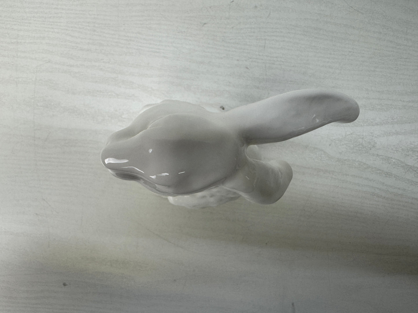 Y10636 OKIMONO Noritake white porcelain Rabbit figurine signed Japan antique