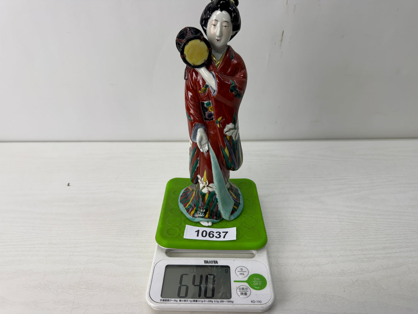 Y10637 STATUE Imari-ware Drum Kimono beauty figurine Japan antique figure decor
