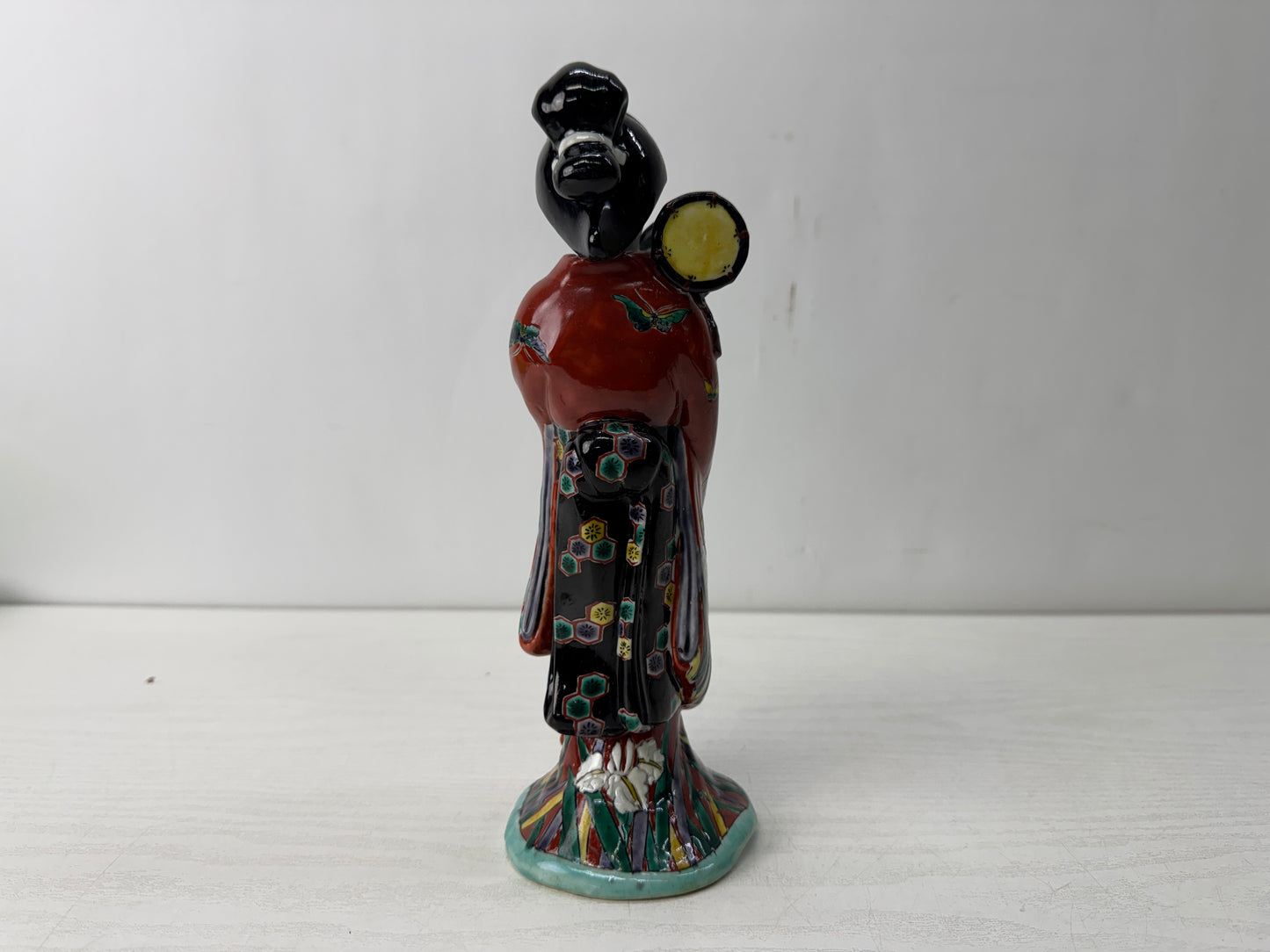 Y10637 STATUE Imari-ware Drum Kimono beauty figurine Japan antique figure decor