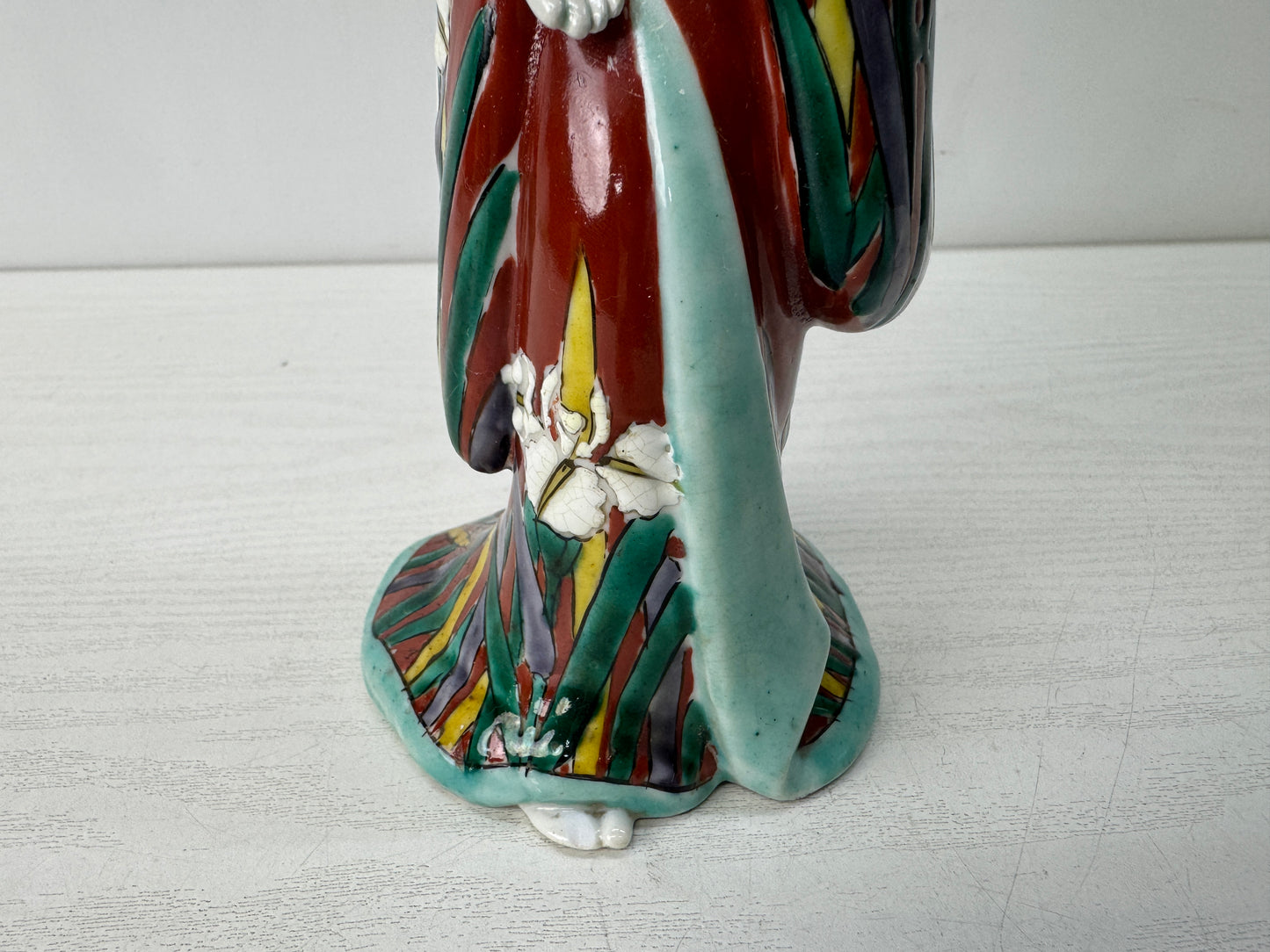 Y10637 STATUE Imari-ware Drum Kimono beauty figurine Japan antique figure decor