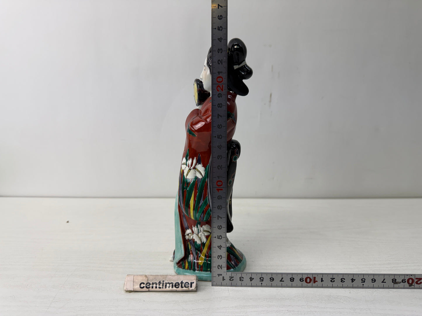 Y10637 STATUE Imari-ware Drum Kimono beauty figurine Japan antique figure decor