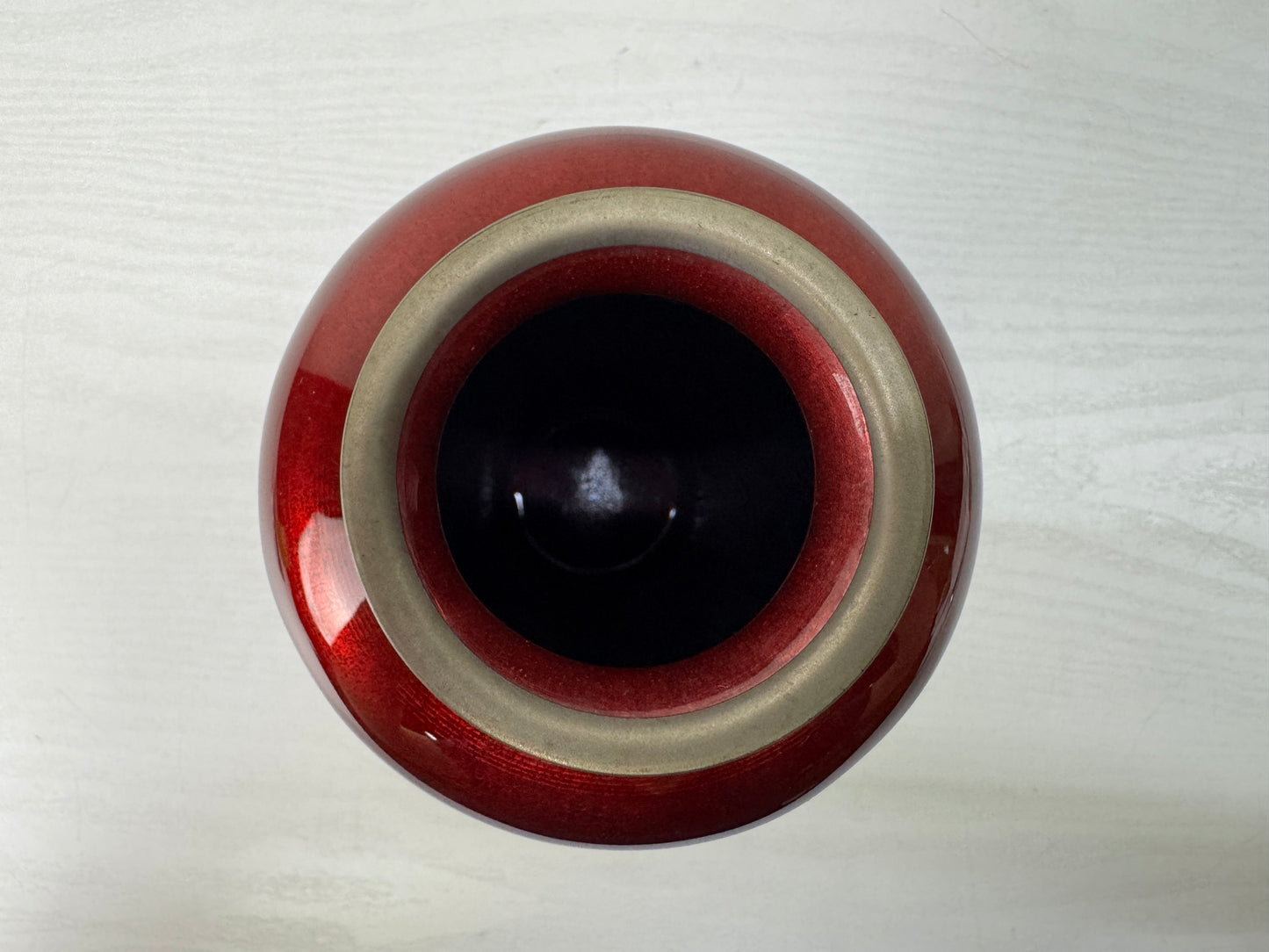 Y10638 FLOWER VASE Cloisonne red Japan antique ikebana floral arrangement decor