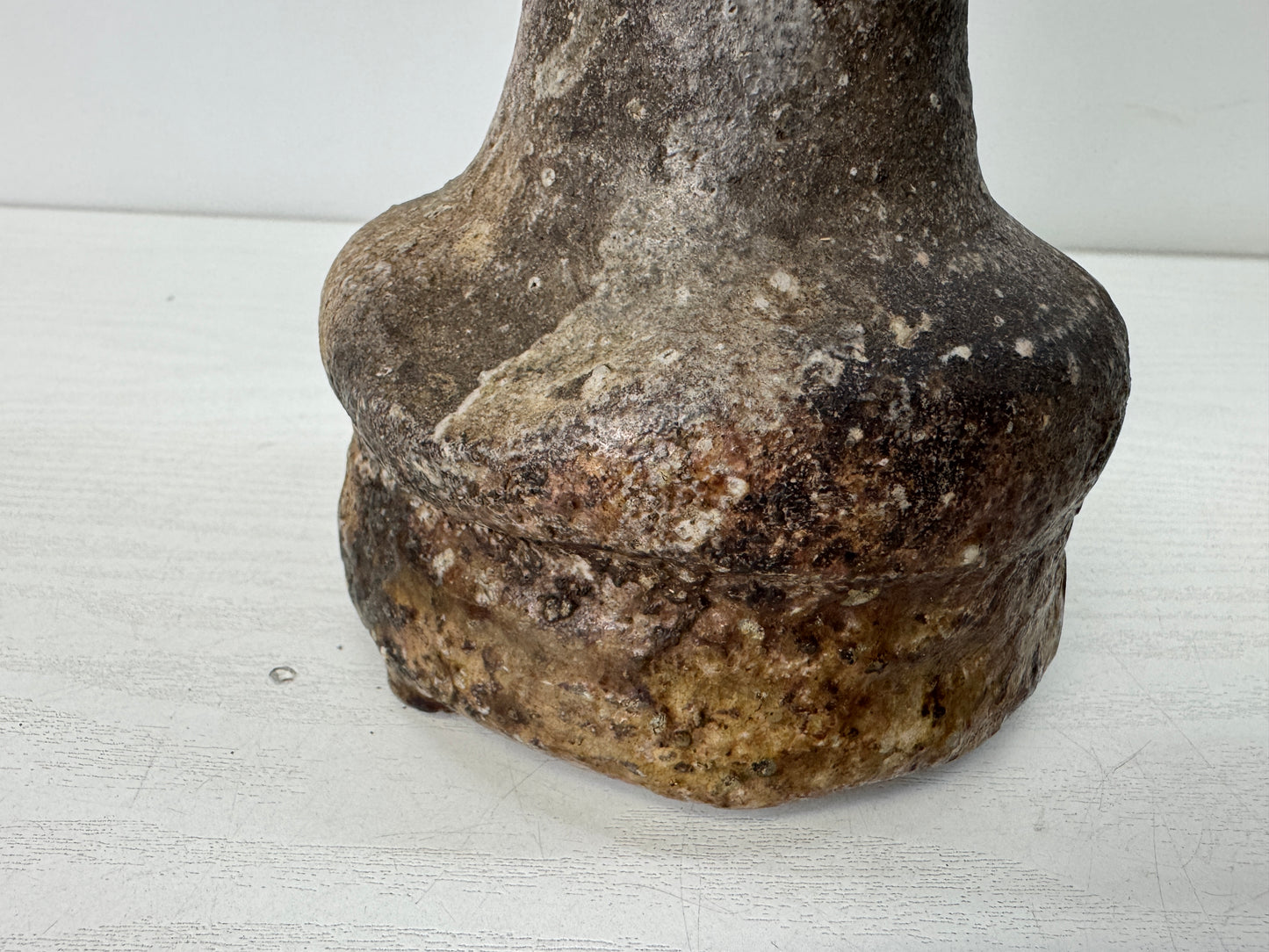 Y10641 FLOWER VASE Shigaraki-ware handle Japan antique ikebana floral decor