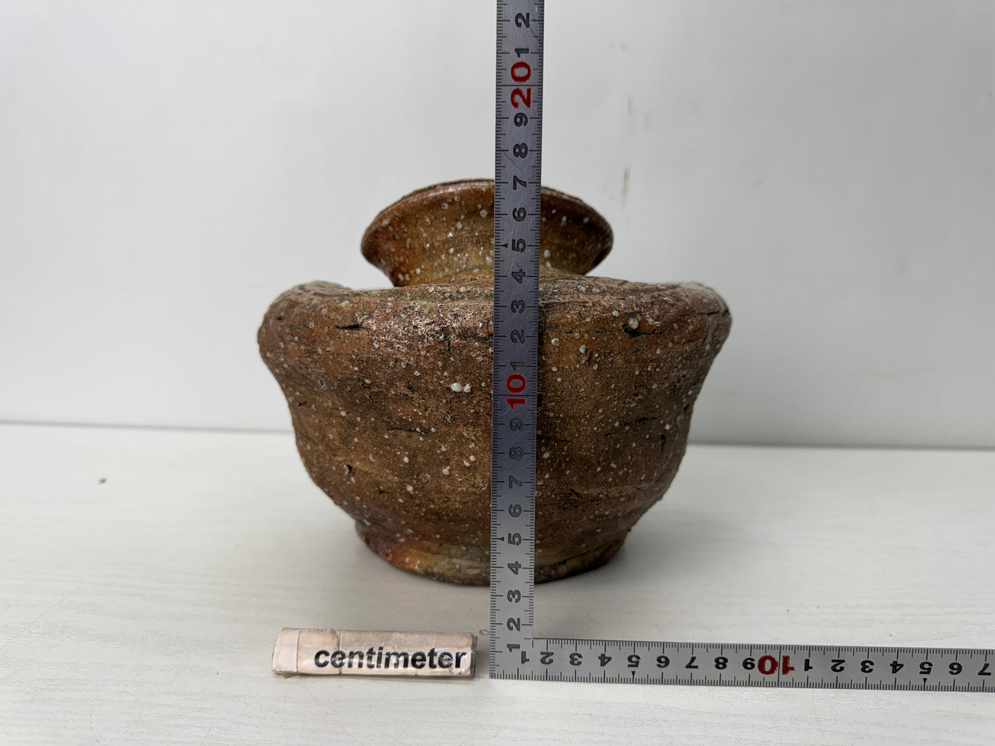 Y10642 VASE Shigaraki-ware deformed Uzukumaru Japan antique ikebana floral decor