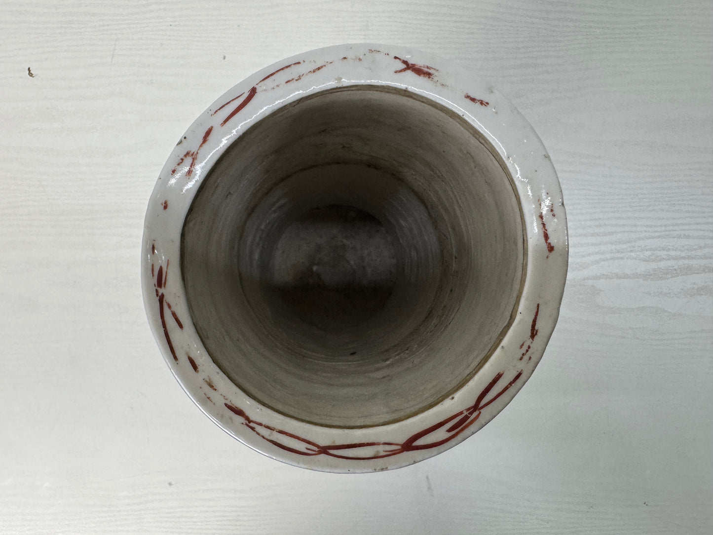 Y10643 FLOWER VASE Seto-ware Bamboo Tiger Japan antique ikebana floral decor