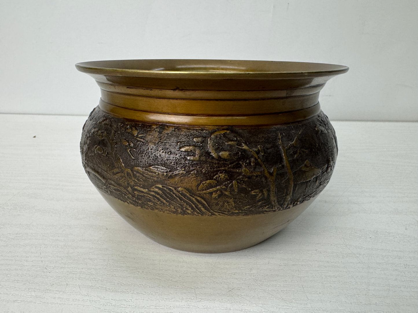 Y10645 KENSUI Copper water pot jar container Japan antique Tea ceremony utensils