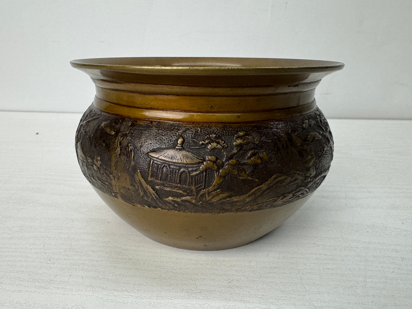 Y10645 KENSUI Copper water pot jar container Japan antique Tea ceremony utensils