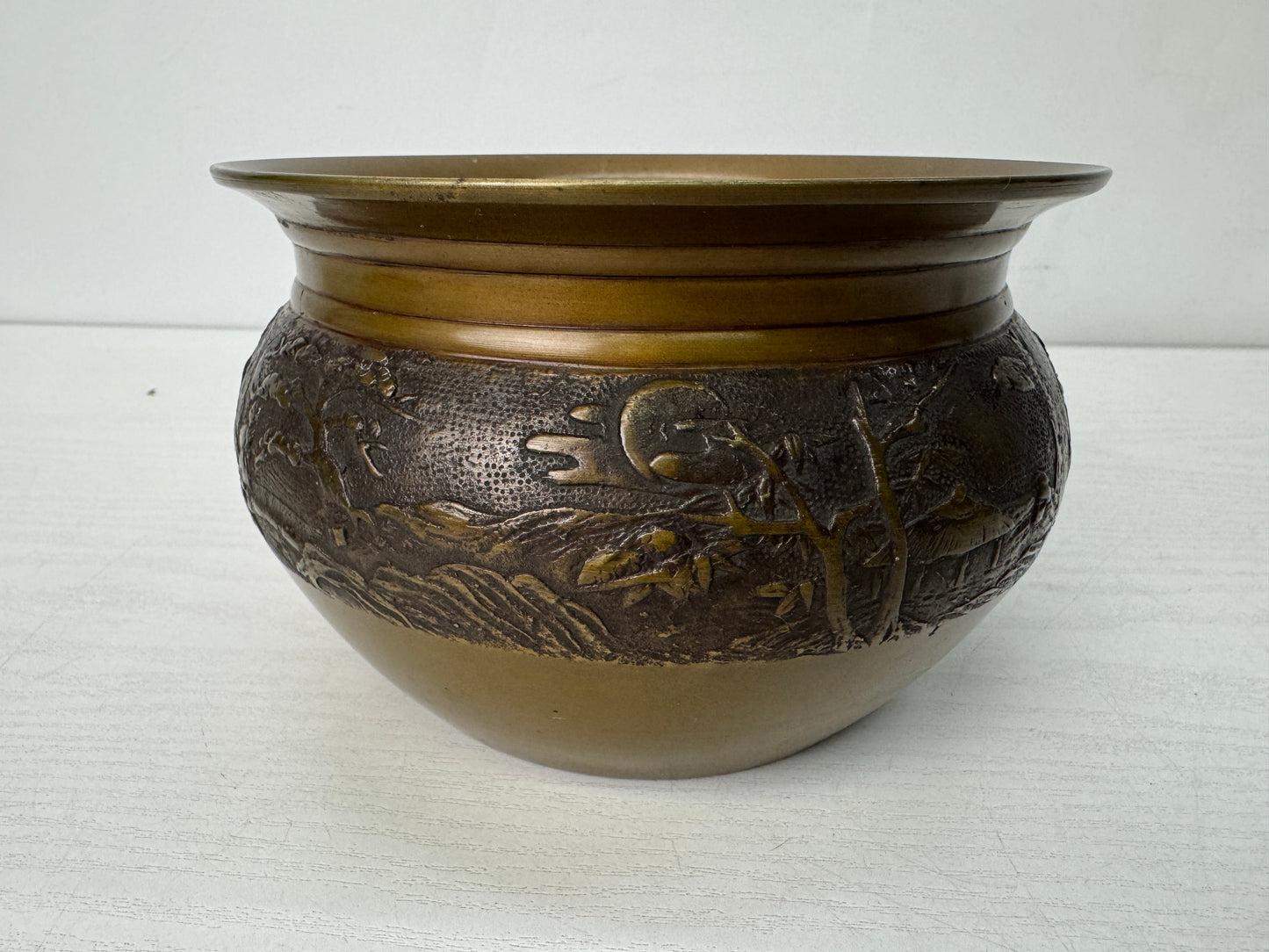 Y10645 KENSUI Copper water pot jar container Japan antique Tea ceremony utensils