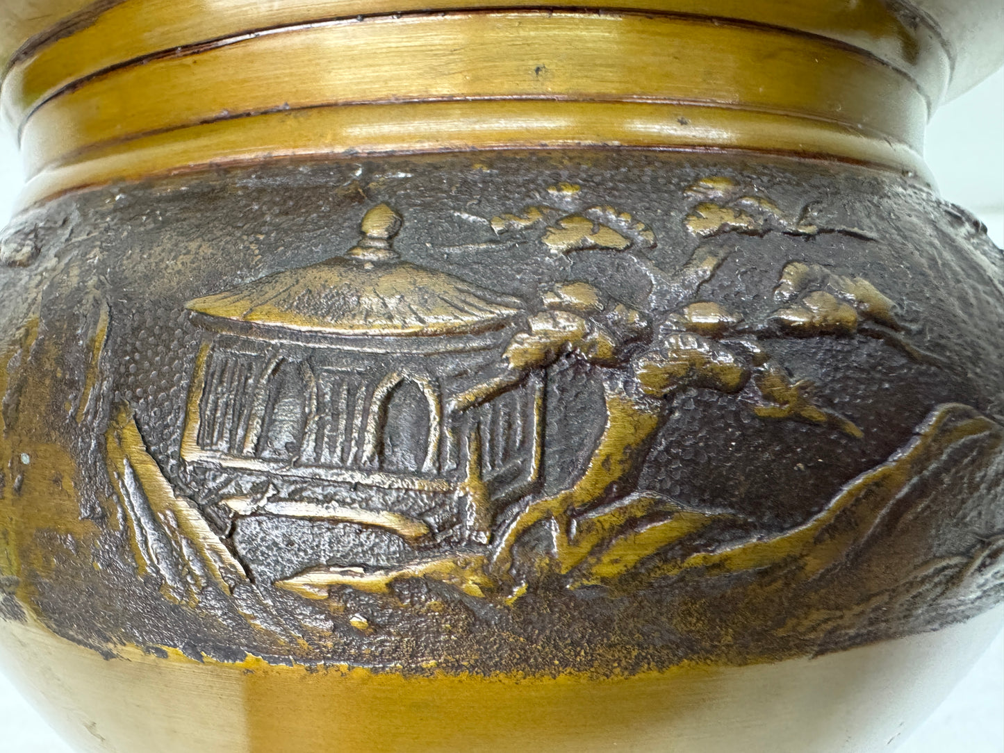 Y10645 KENSUI Copper water pot jar container Japan antique Tea ceremony utensils