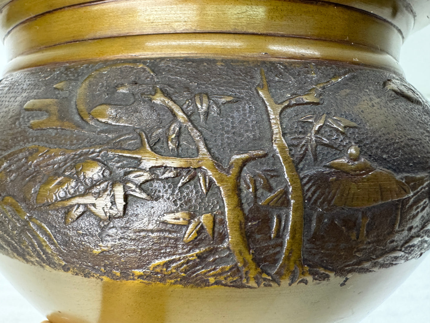 Y10645 KENSUI Copper water pot jar container Japan antique Tea ceremony utensils