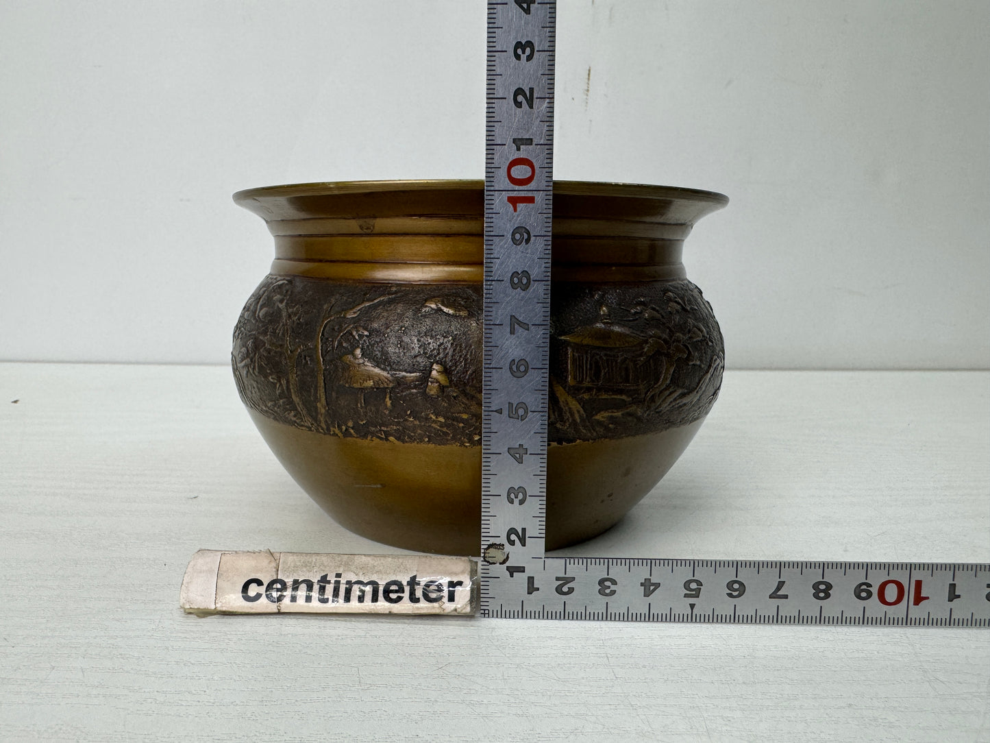 Y10645 KENSUI Copper water pot jar container Japan antique Tea ceremony utensils