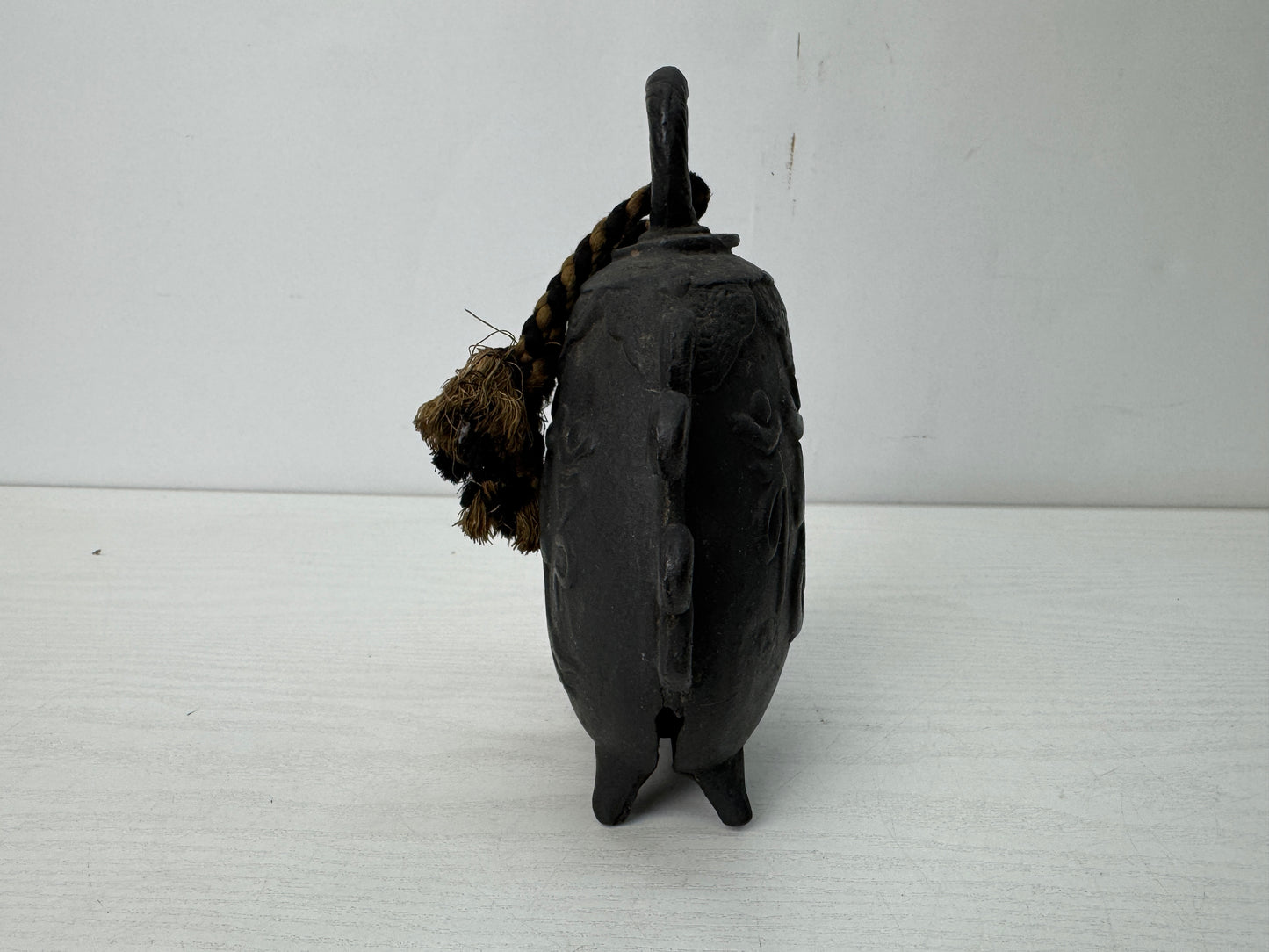Y10646 Buddhist Altar Copper Hanging Bell Sanskrit characters Japan antique