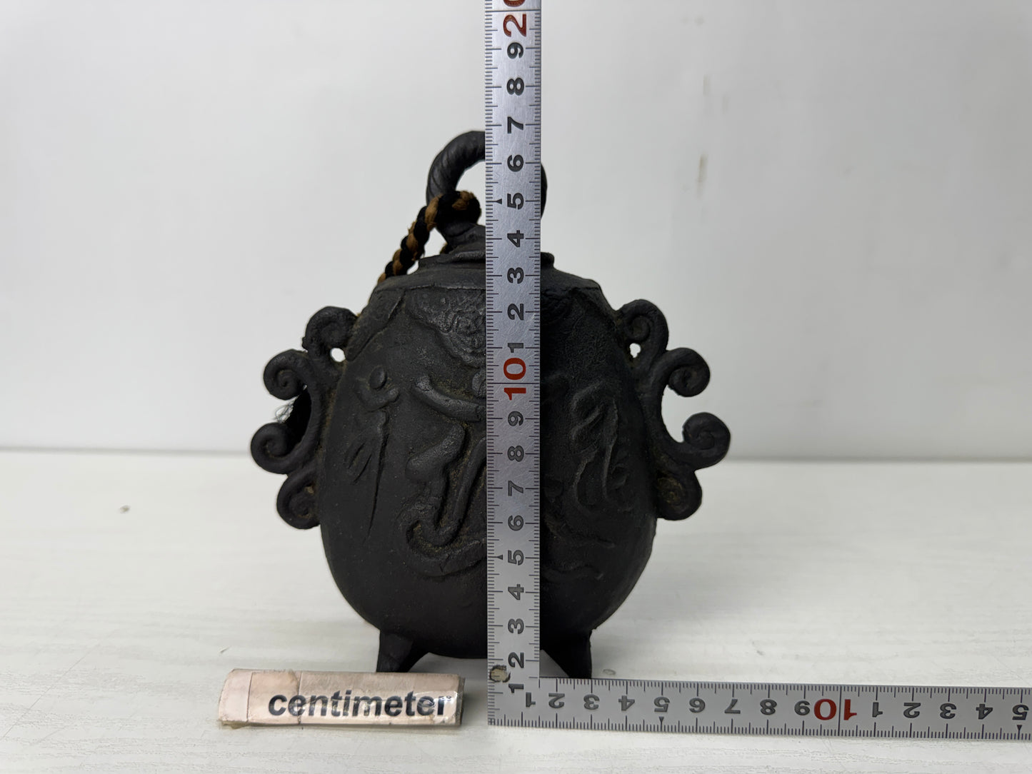 Y10646 Buddhist Altar Copper Hanging Bell Sanskrit characters Japan antique