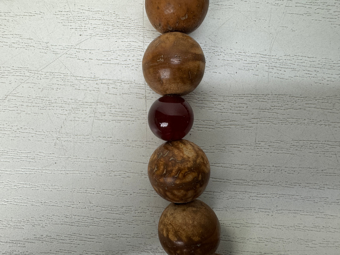 Y10648 JUZU Bodhi tree wood Agate box Japan antique Buddhist Prayer Beads rosary