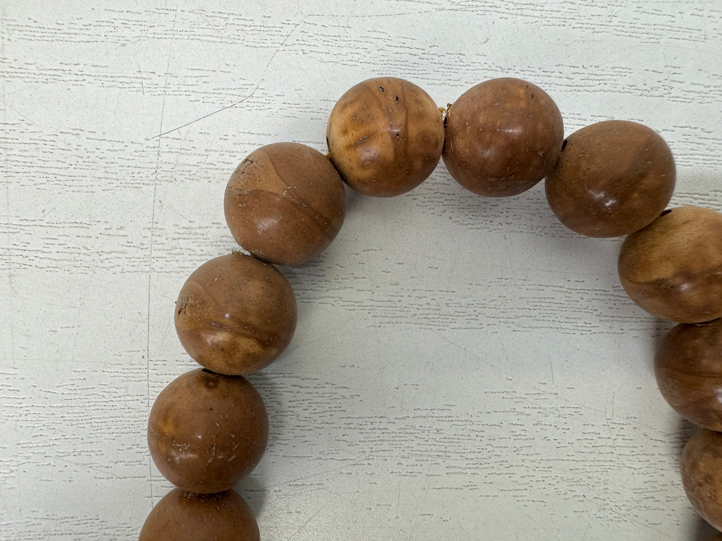 Y10648 JUZU Bodhi tree wood Agate box Japan antique Buddhist Prayer Beads rosary