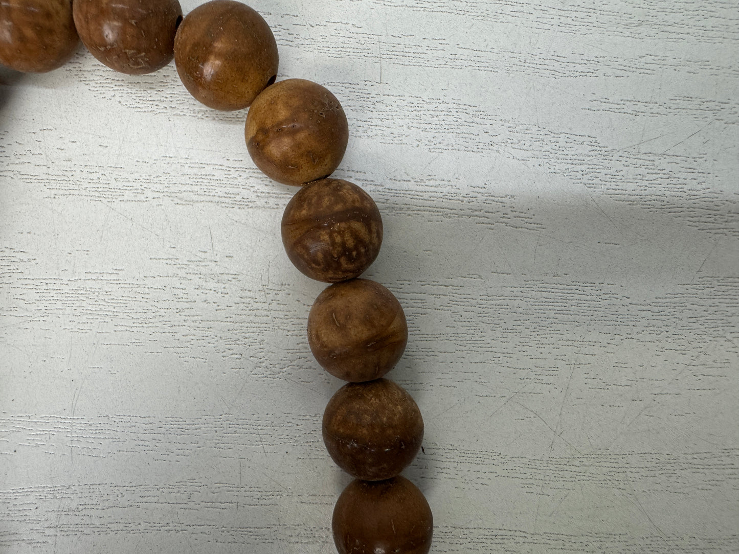 Y10648 JUZU Bodhi tree wood Agate box Japan antique Buddhist Prayer Beads rosary