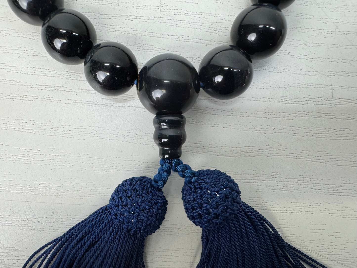 Y10649 JUZU Blue Tiger's eye box Japan antique Buddhist Prayer Beads rosary