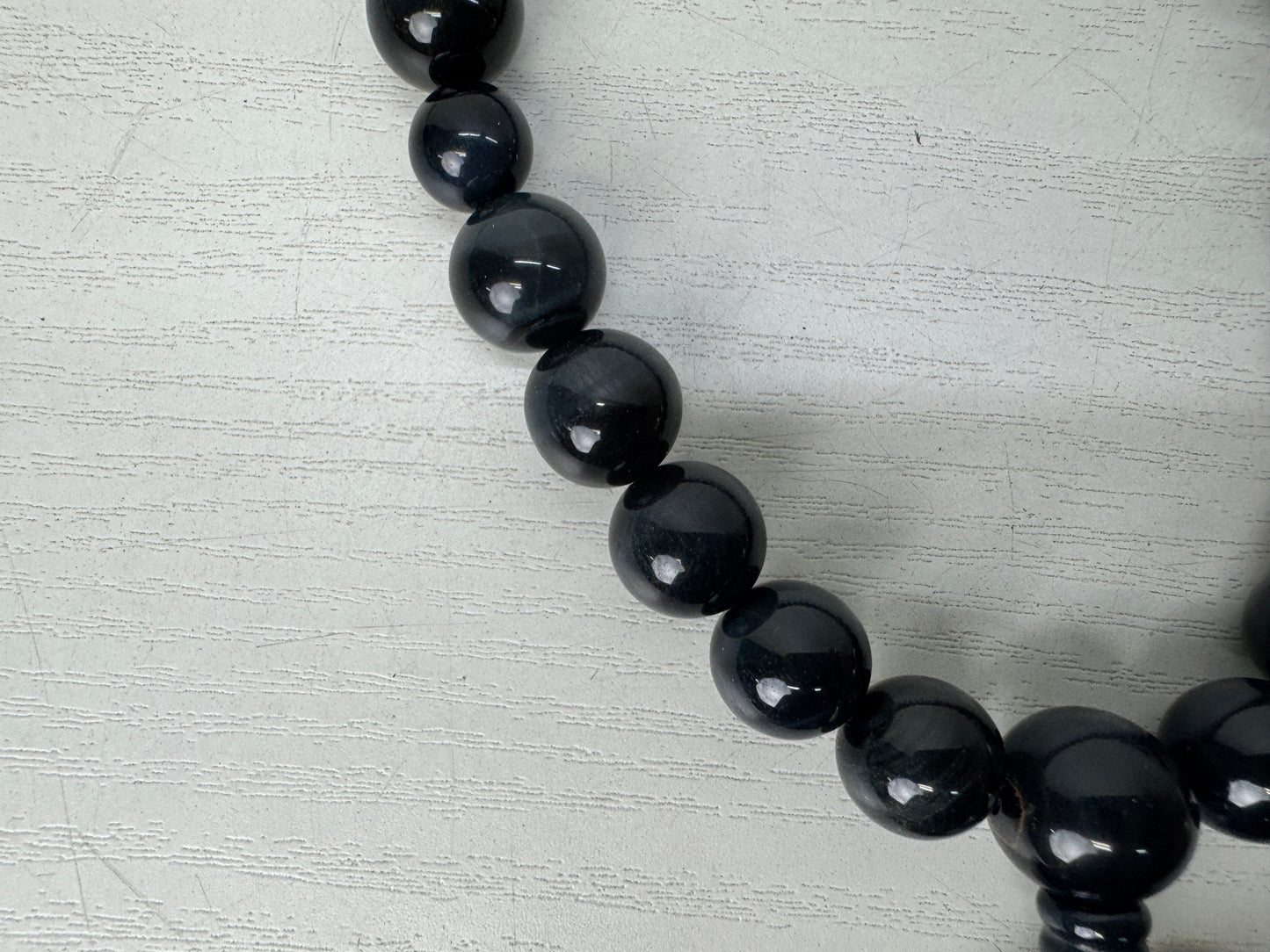 Y10649 JUZU Blue Tiger's eye box Japan antique Buddhist Prayer Beads rosary
