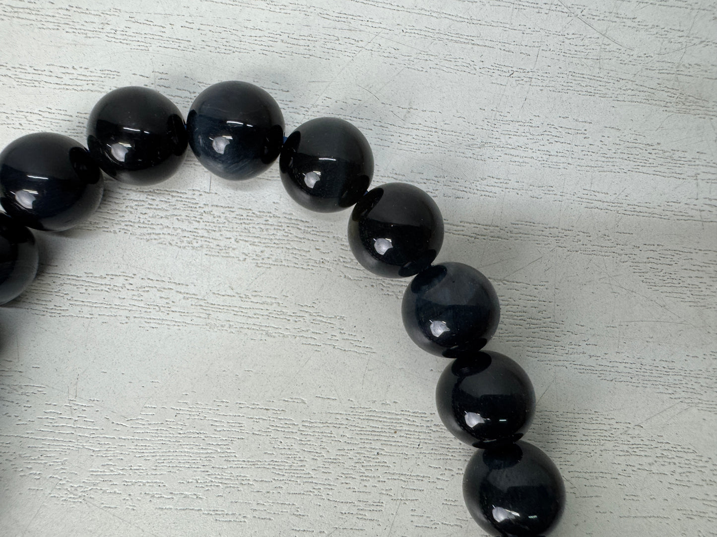 Y10649 JUZU Blue Tiger's eye box Japan antique Buddhist Prayer Beads rosary