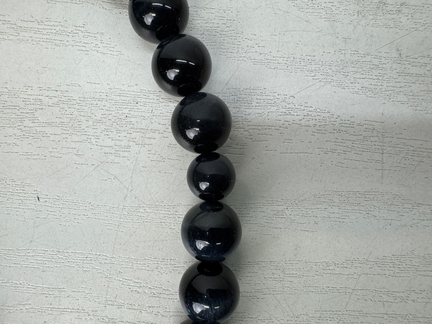 Y10649 JUZU Blue Tiger's eye box Japan antique Buddhist Prayer Beads rosary