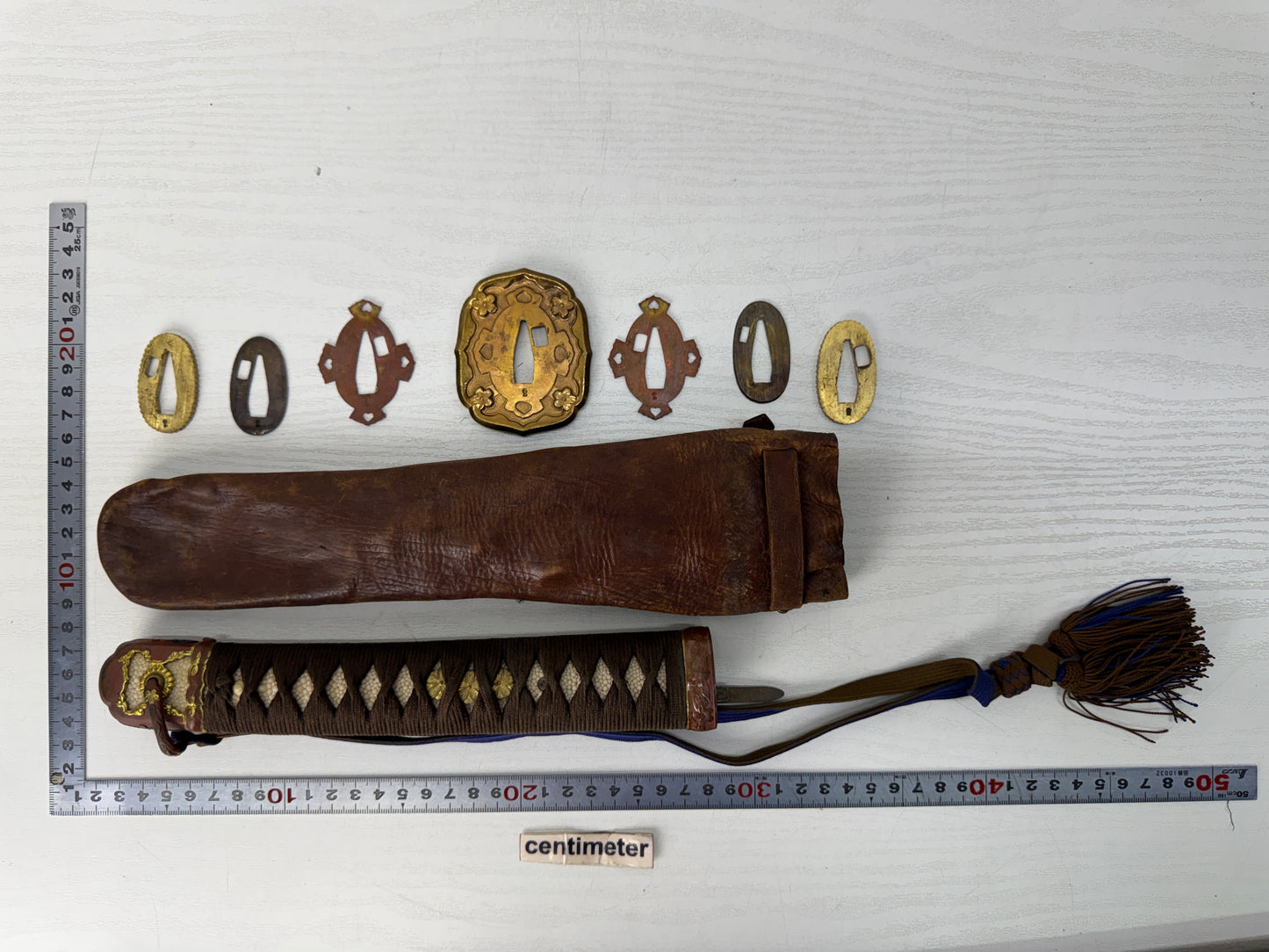 Y10653 Imperial Japan Army MIlitary sword mounting Leather case Japan WW2