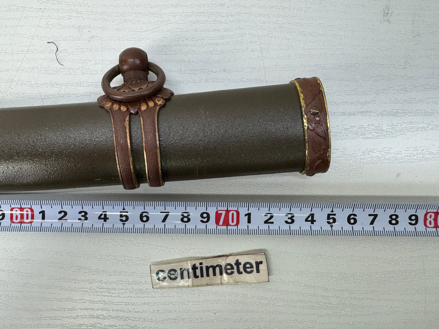 Y10653 Imperial Japan Army MIlitary sword mounting Leather case Japan WW2
