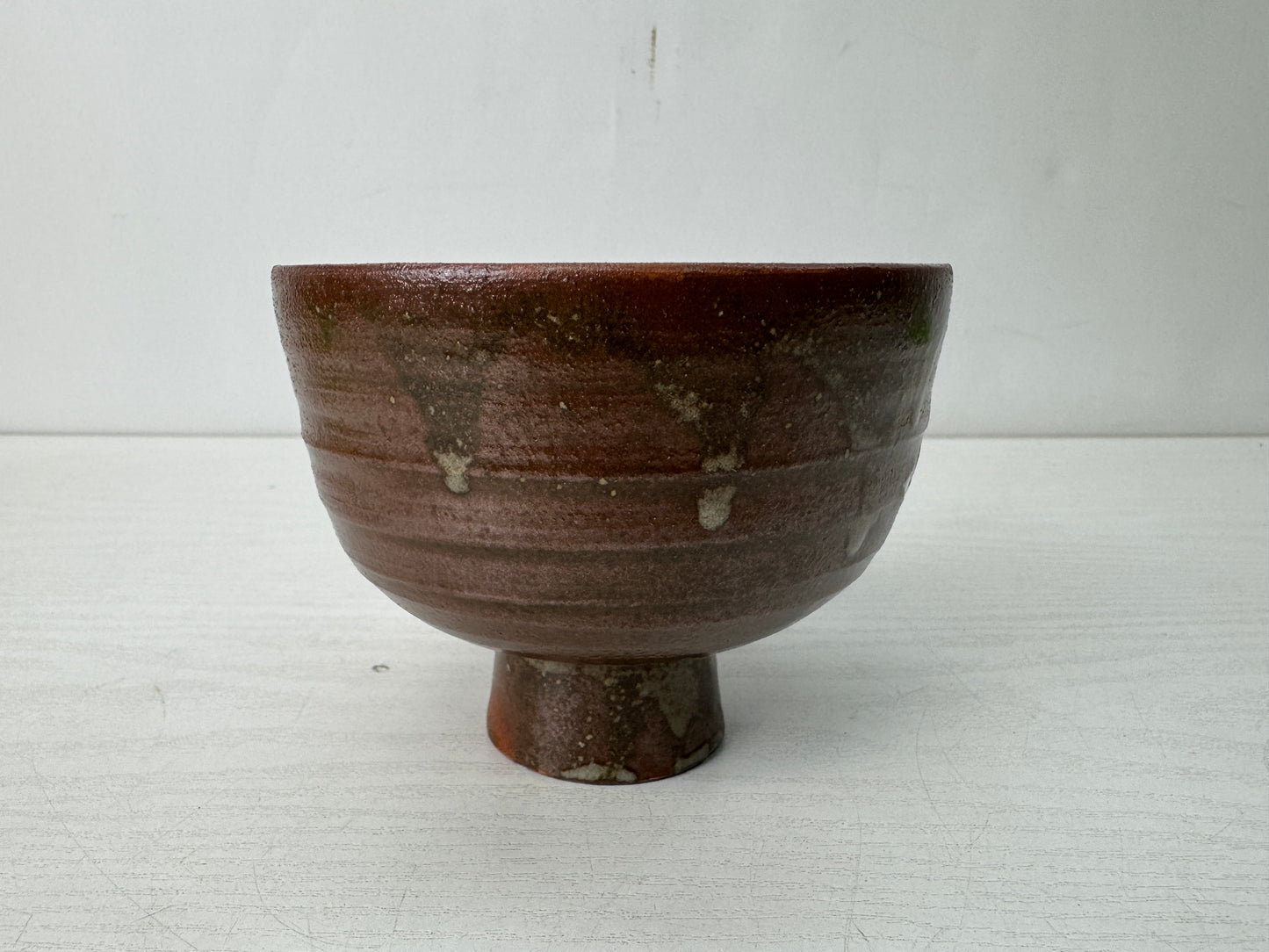Y10663 CHAWAN Akahada-ware bowl Deer box Japan antique tea ceremony pottery cup