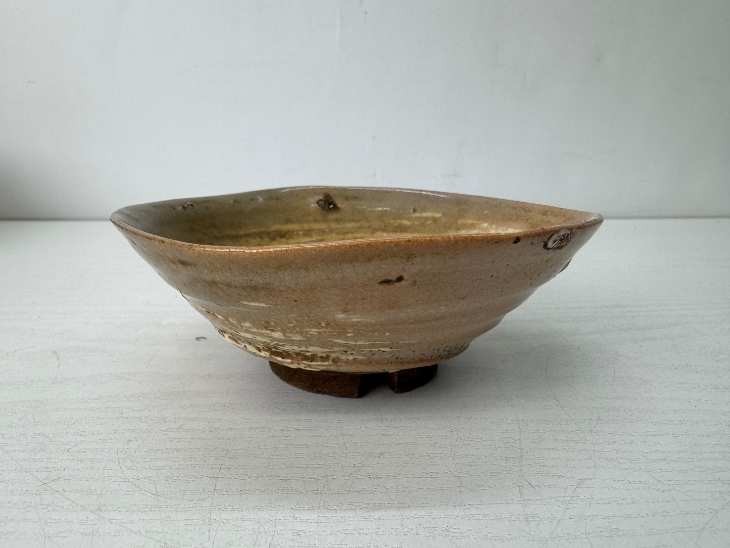 Y10665 CHAWAN Hakeme brushmark bowl box Japan antique tea ceremony pottery cup