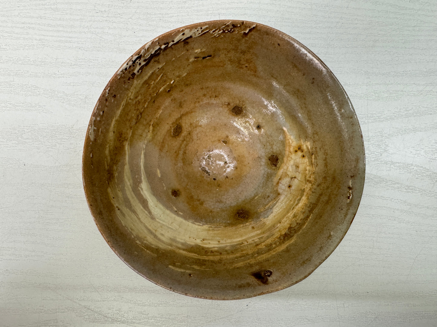 Y10665 CHAWAN Hakeme brushmark bowl box Japan antique tea ceremony pottery cup