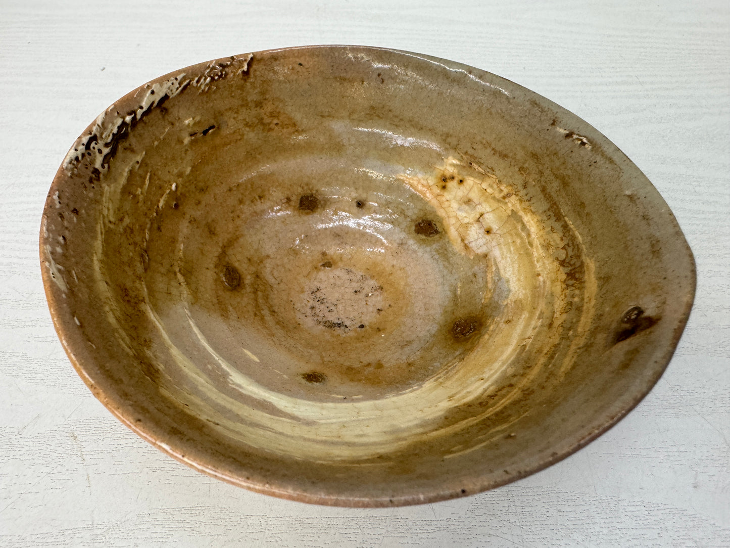 Y10665 CHAWAN Hakeme brushmark bowl box Japan antique tea ceremony pottery cup