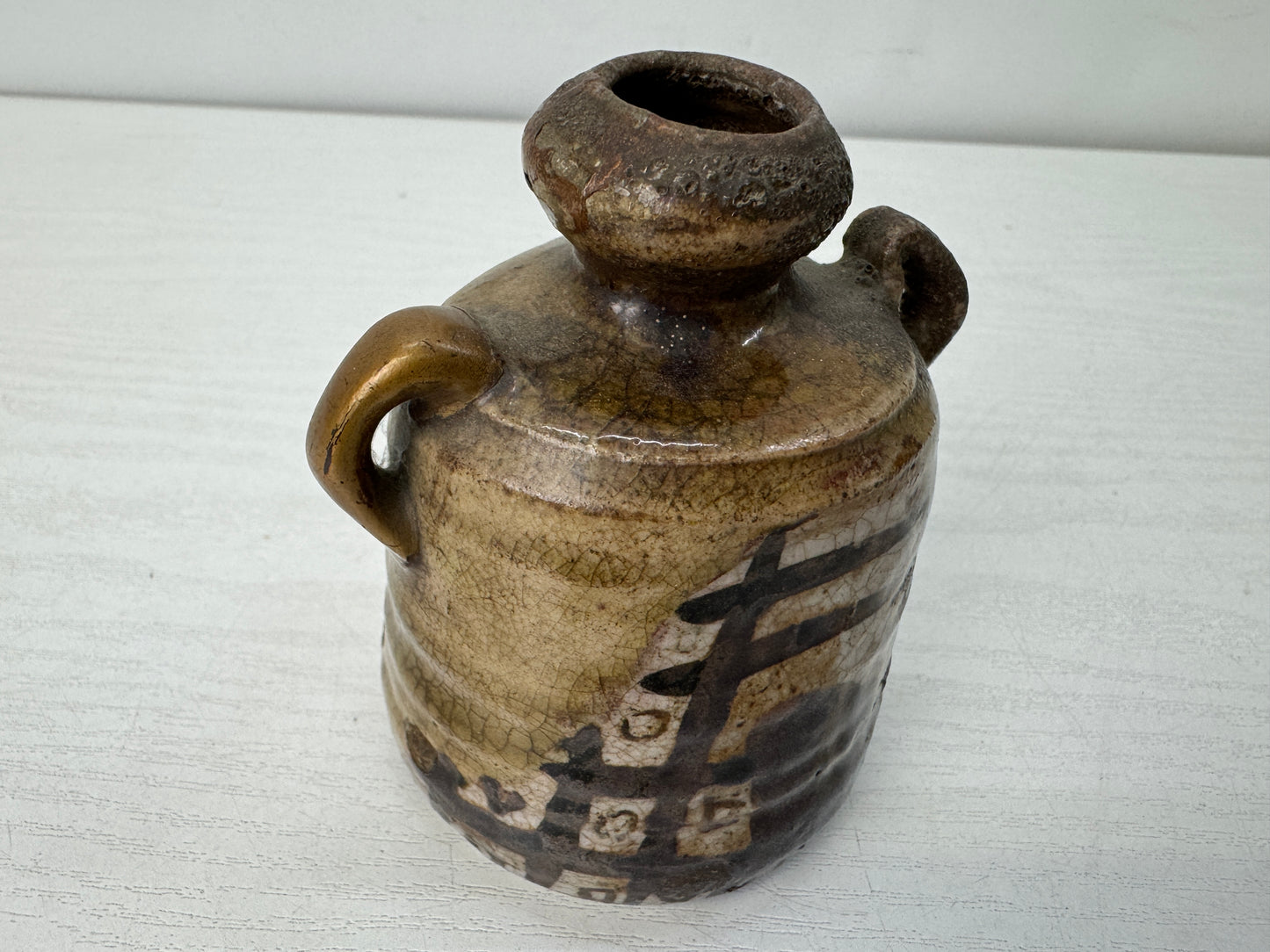 Y10671 FLOWER VASE Koseto mini kintsugi box Japan antique ikebana floral decor