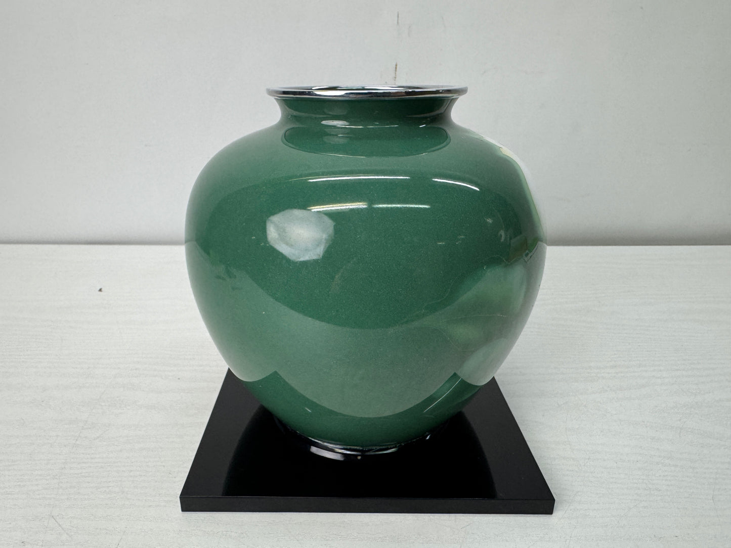 Y10673 FLOWER VASE Ando Cloisonne signed box Japan antique ikebana floral decor