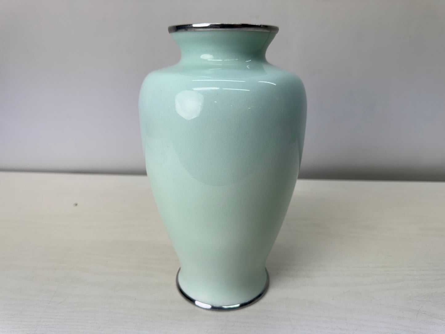 Y10674 FLOWER VASE Ando Cloisonne signed box Japan antique ikebana floral decor