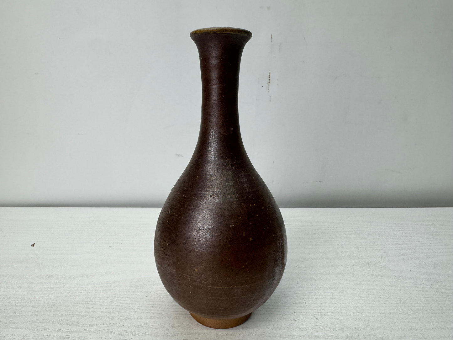 Y10675 FLOWER VASE Bizen-ware signed box Japan antique ikebana floral interior