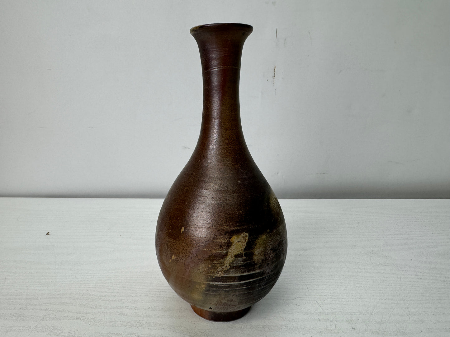 Y10675 FLOWER VASE Bizen-ware signed box Japan antique ikebana floral interior